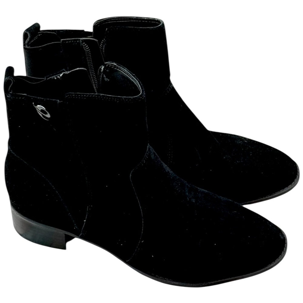 Easy Spirit SeSylva Black Suede Ankle Boots‎ Women’s 7.5M Zip Comfort Booties